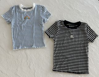 Bundle of 2 Striped Cropped Tee