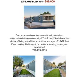  Trailer Home For Sale !! 