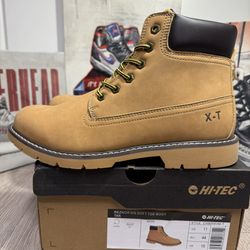 Hi Tec Men's Reznor 6" Wheat Nubuck Vegan Soft Toe Work Boots Shoes