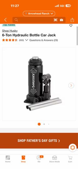 Shop Husky. 6-Ton Hydraulic Bottle Car Jack