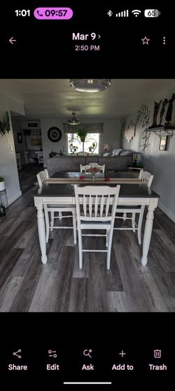 High top dining table and four chairs