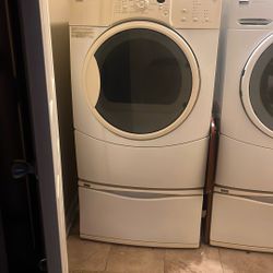 Whirlpool washer and dryer dryer works great washing machine needs seal cream and color