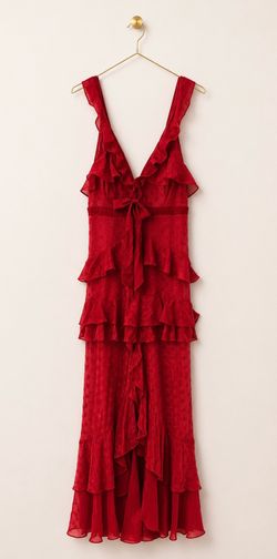 VICI Red Ruffle Maxi Dress – Size S - BRAND NEW!