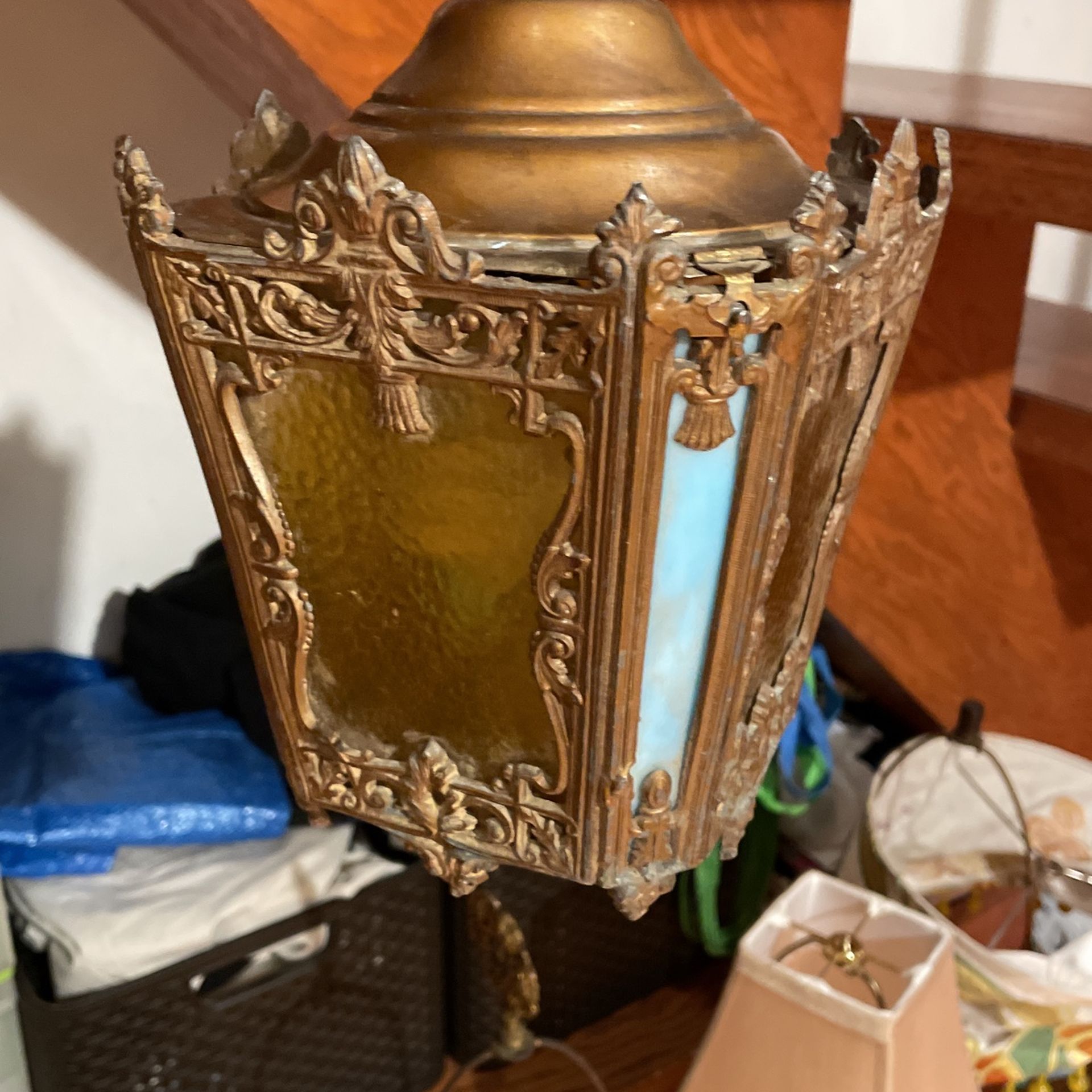 Antic Brass Hanging Porch Lamp
