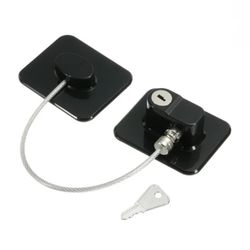 Adhesive Refrigerator Lock Keyed Rectangular Steel String Length: 170mm / 6.69 inches Total Length: 257mm / 10.11 inches