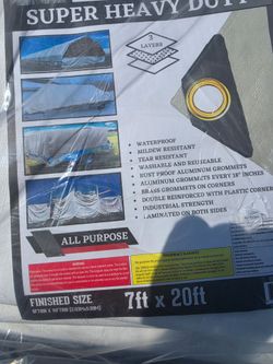 7x20 white tarp