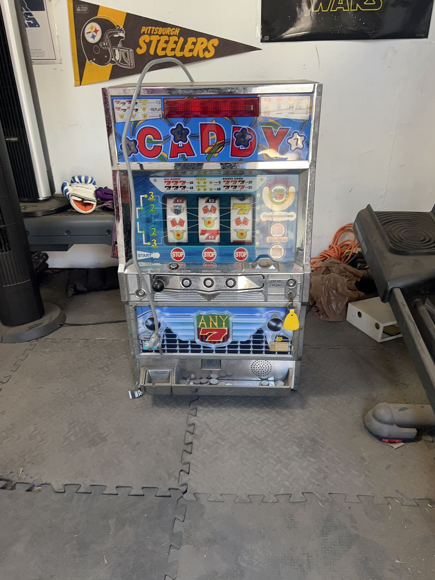 Electric Slot Machine With Coins  