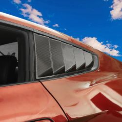 Brand New 2PCS FORD MUSTANG 2015-2023 Carbon Fiber Look Side Window Scoop Quarter Louver Cover