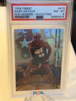 1998 Finest - Gary Payton Hardwood Honors w/coating PSA8 POP1 Highest Grade