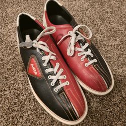 Bowling Shoes SIZE 12.5 Mens Genuine Leather Bowling Shoes AMF Qubica UNISEX Womens Vintage