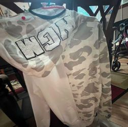 White Zipup Bape Designer Mens Size M Hoodie
