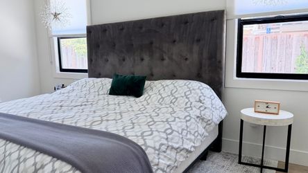Free: West Elm Tufted Head Board  & Frame for Cal King