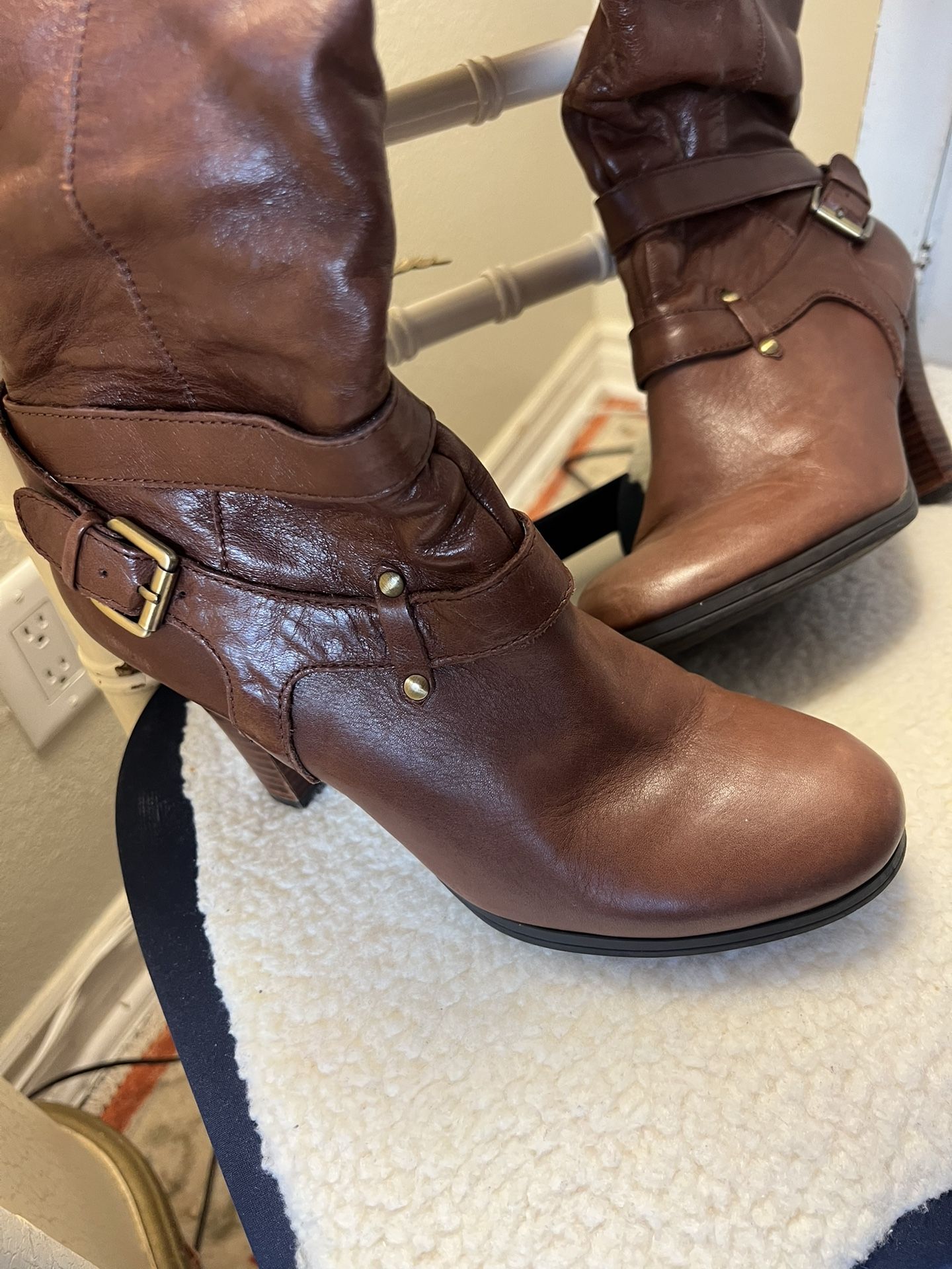 Guess Brown Leather Boots