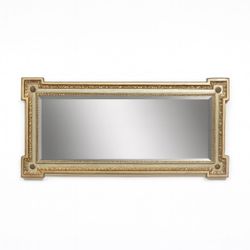 Italian Neoclassical Style Giltwood Mirror w/ Corner Rosettes, c.1950's - Delivery Available 