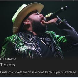 2 Boletos Para El Fantasma  Son Para Hoy En El Selebrity 150 X Los 2 Section B Fila 25