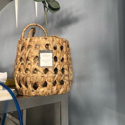 Two Storage Baskets And Artificial Plant For Sale