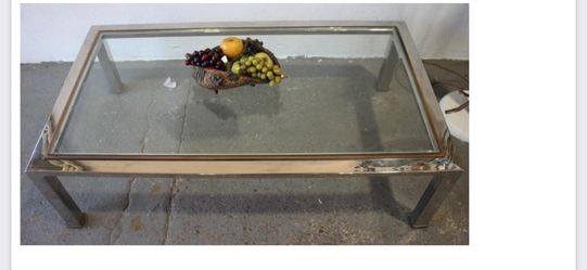 Modern Chrome And Glass Coffee Table