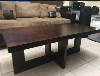 Dark Wood Rectangular Coffee Table