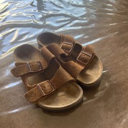 Birkenstock Kids  Brown Suede Sandals 