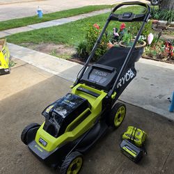 Riobi 40v Push Mower Like New Battery And Charguer Incluided $170 Price FIRM/ SEMINUEVA PRECIO FIRME $170