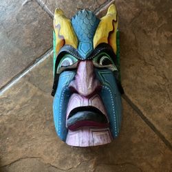 Tribal Warrior Mask From Costa Rica 1 Foot Up And Down and 8 inches across