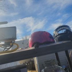 Pink Helmet Paintball Mask And Working Lamp 