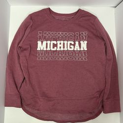 Small Michigan Patched Curved Crewneck