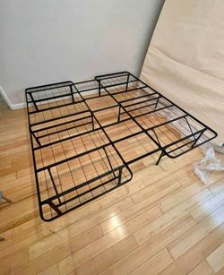 KING SIZE METAL BED FRAME FOLDABLE (BRAND NEW)(IN BOX)(NEVER USED)