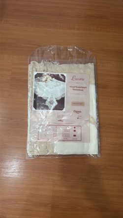 Antique Lucerne Hand-Embroidered Battenburg Lace Tablecloth – 100% Cotton
