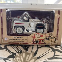 Golden Wheel Die Cast Metal Pedal Power Police Car 