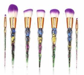 7 pcs glitter handle high quality foundation powder eyeliner makeup brush set from LA Makeup