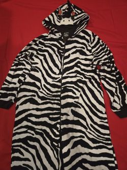 Size XL Zebra Fleece Costume/Pajama