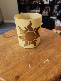 Hand PaintedSunshine Candle /utensil Holder
