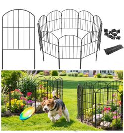 Metal Garden Fence Panels, 10 Pack, 10.5 Ft Black Garden Border Fence