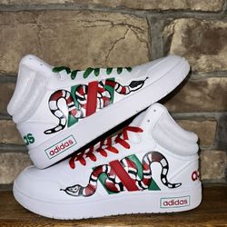 Custom GG Snake Adidas Hightops men’s size 9/10W