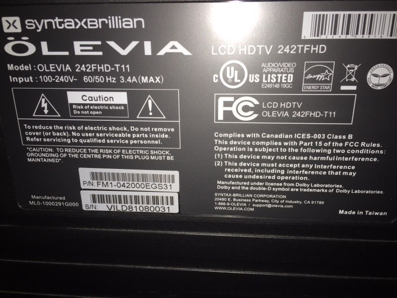 Olevia LCD HDTV 42"