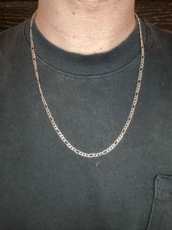Stainless steel thin figaro chain necklace