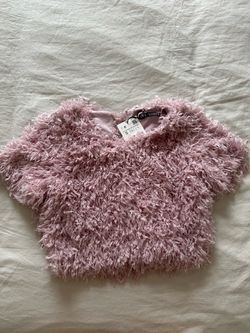 Zara pink fluffy top