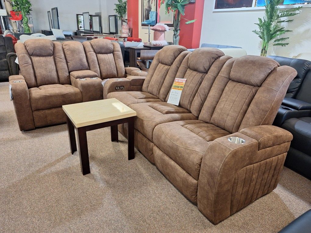 Power Recliner Sofa And Love Seat