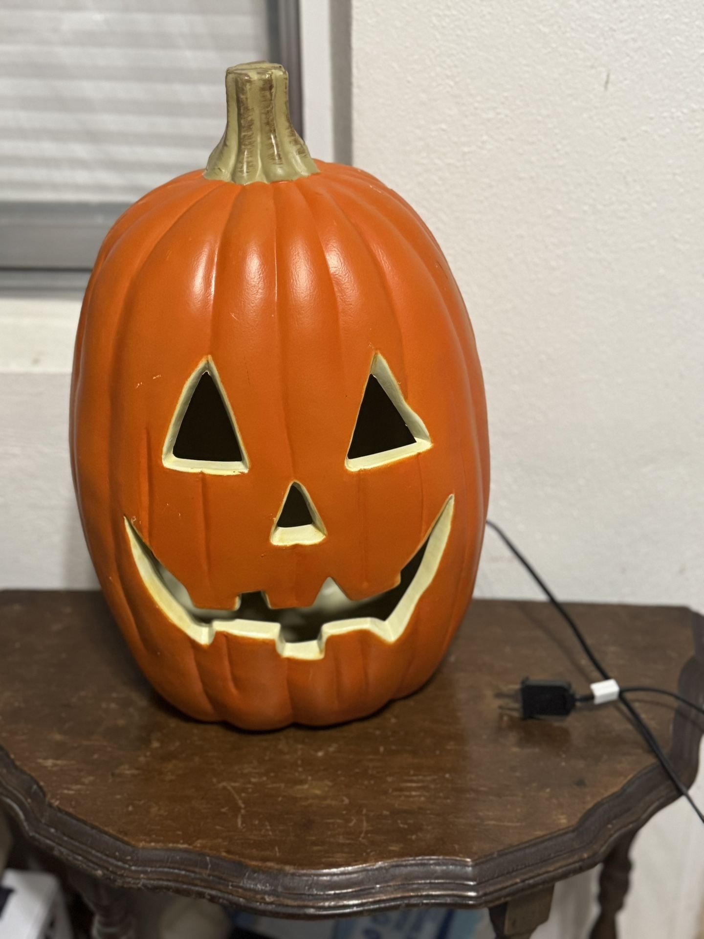Vintage Empire Blow Mold Halloween Totem Pumpkin 16”