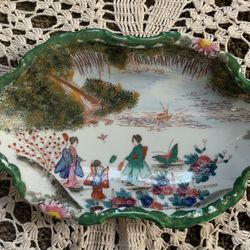 Vintage Oriental Geisha Oval Bowl/Dish