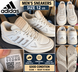 Adidas Midcity Men's Sneakers – Size 12 – White/Cream – Good Condition