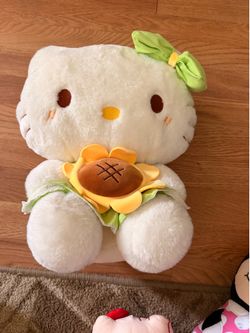 Sanrio Anime Hello Kitty With Sunflower Soft Stuffed Plush Toy