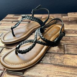Women’s black strappy sandals