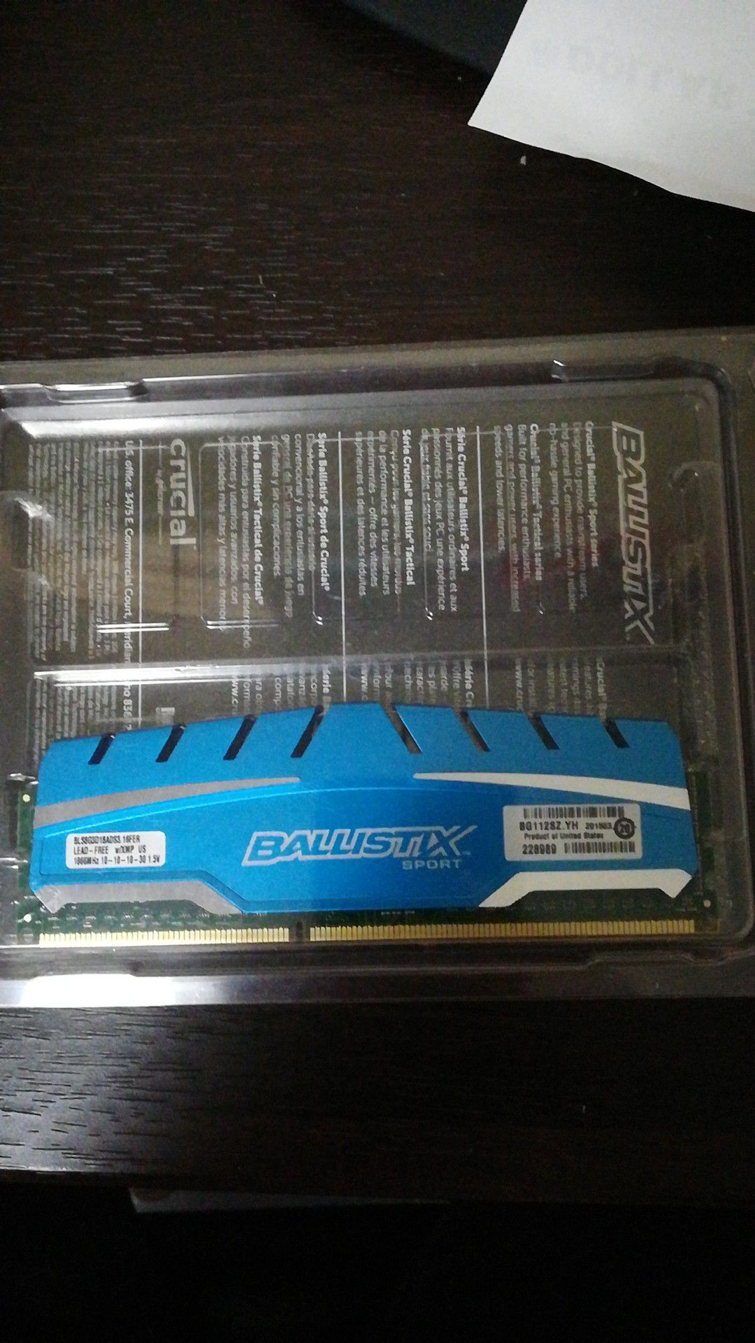 Crucial Ballisttix sport XT 8GB DDR3