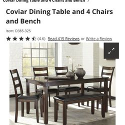 Ashley Dining Table With 4 Chair and Bench 