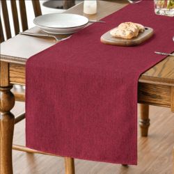 Artoid Mode Dark Red Table Runner, Seasonal Christmas Valentine's Washable Kitchen Dining Table Decoration for Home Party Decor 13x72 Inch