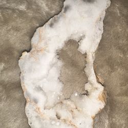 Druzy White Agate Slice 