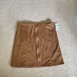 Jeans Warehouse Suede Skirt With Front Zipper