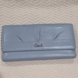Coach Gray Wallet With Light Pink Lining